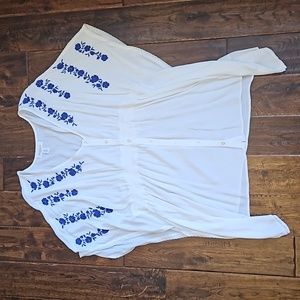 Motherhood Maternity Bohemian Embroidered Flowy Top XL